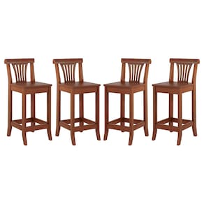 Kit 4 Banquetas Média Madeira Maciça Valentina 36x90Cm Cozinha Gourmet Verniz