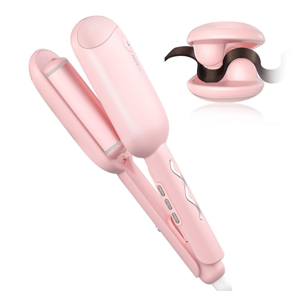 Ferro de ondulação NOVUS Wave Beach Waves de 1,25 polegadas rosa para mulheres
