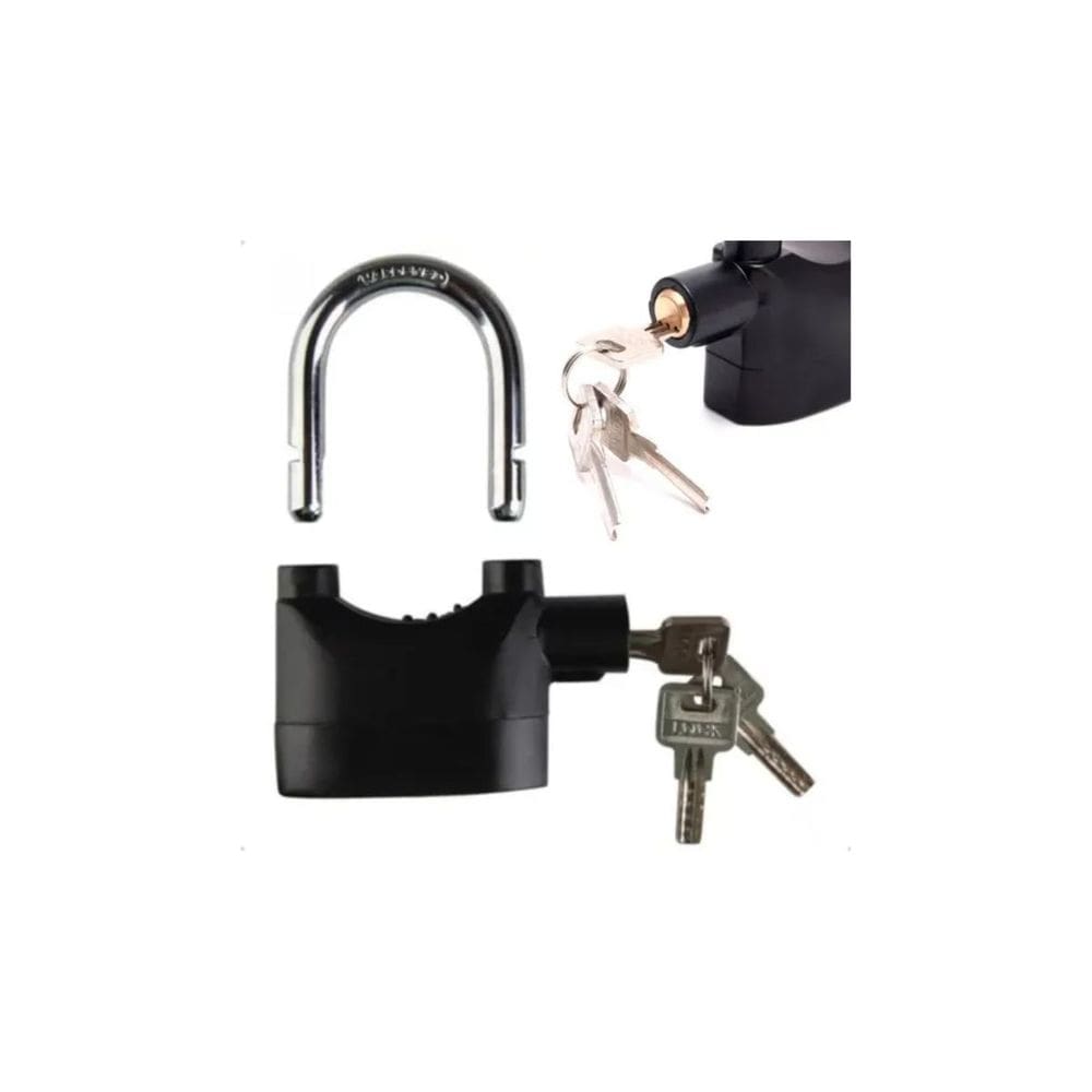 Cadeado Sonoro Prova D Água Anti-furto 110db Cor Preto-B-MAX