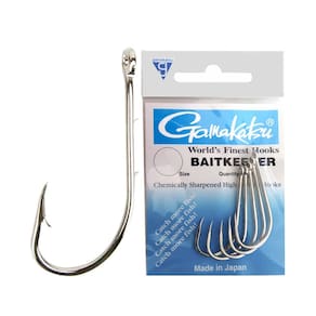 Anzol Gamakatsu Bait Keeper 6/0 Aço Carbono Black Nickel Kit 20UN 5 Cartelas