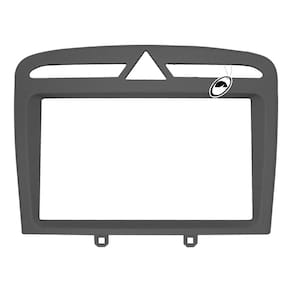 Moldura De Painel 2 Din Peugeot 308 - Cinza - Cd Dvd 2 Din