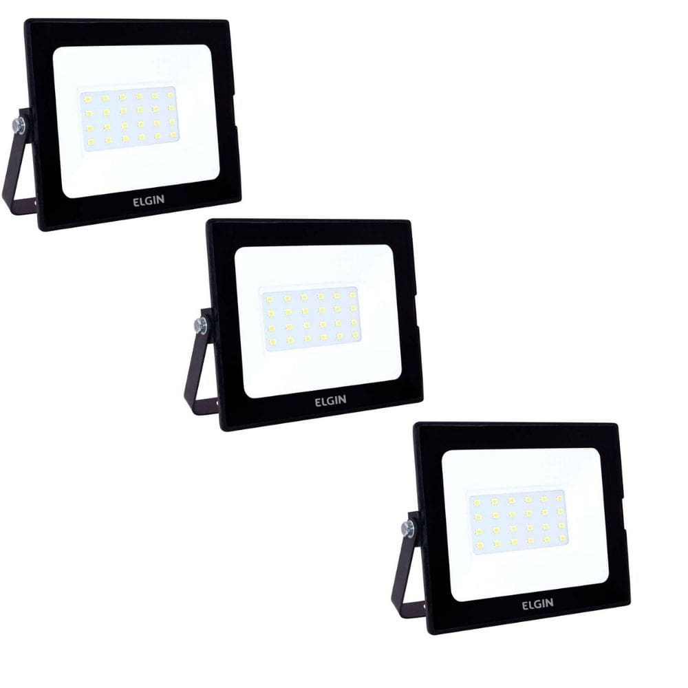 Kit 3 Projetor Led Elgin Refletor 30W 6500K Bivolt