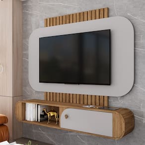 Painel Ripado para TV Até 55 Polegadas 1 Porta Jurerê Bechara
