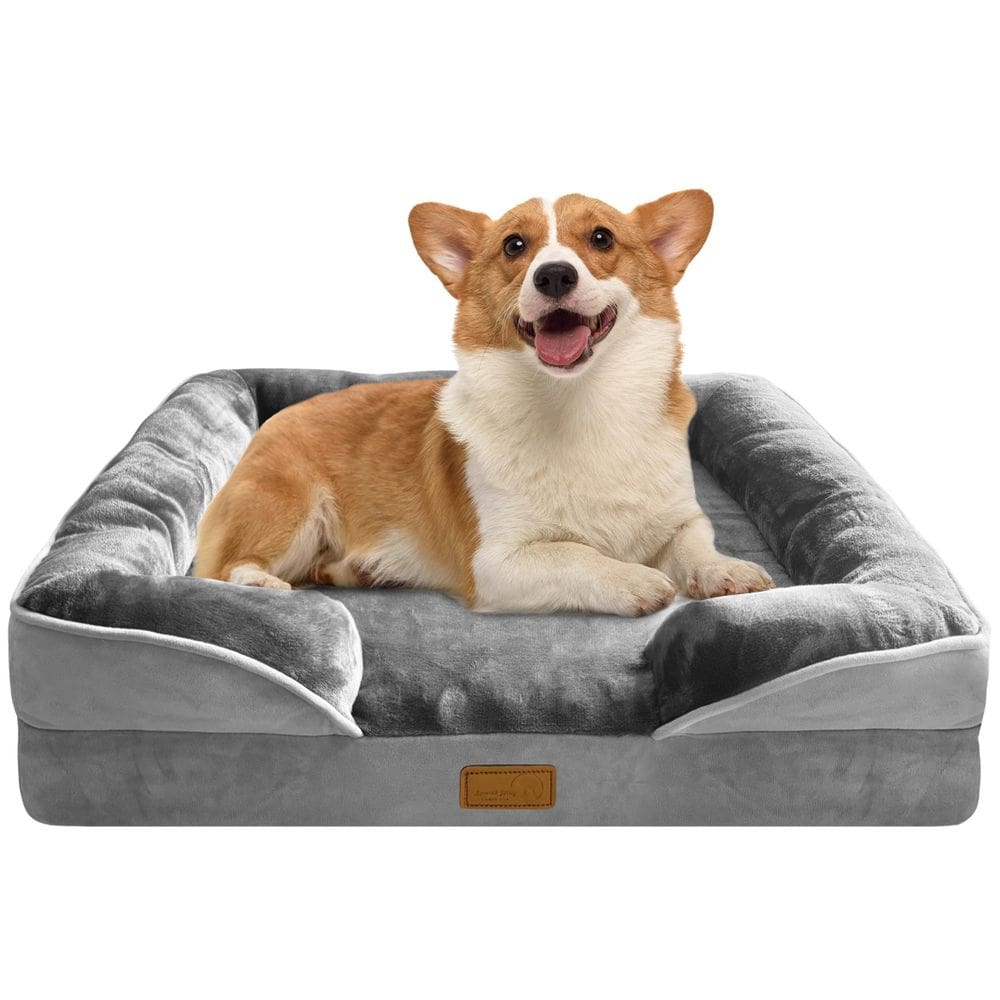 Cama para cães Spotted Play Sofá-cama ortopédico para cães cinza médio
