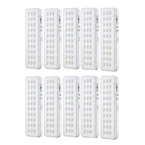 Kit Iluminação de Emergência Com 30 Leds 2W Bivolt Branco Frio Elgin - 10 Unidades