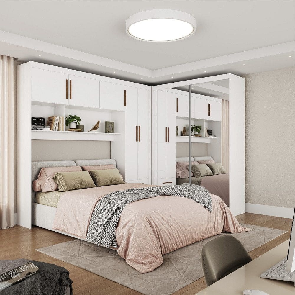 Quarto Modulado Casal com Espelho 7 Portas Belém Premium Carioca Móveis