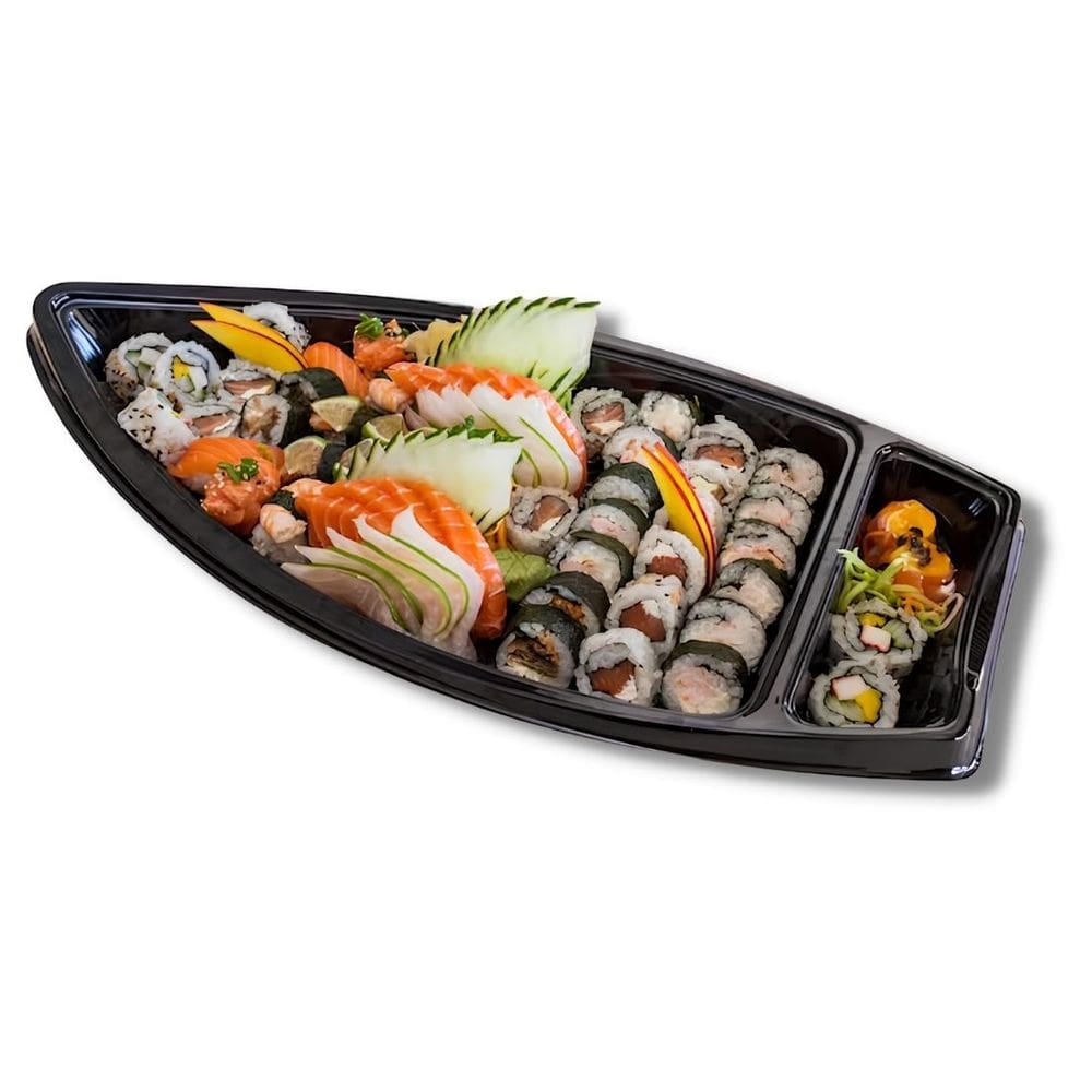 Embalagem Barca Grande Comida Japonesa Churrasco C/ 40 UN