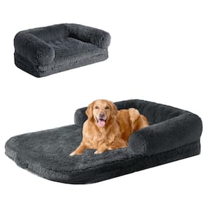 Cama para cães EHEYCIGA, dobrável XXL, pele sintética, espuma viscoelástica fofa