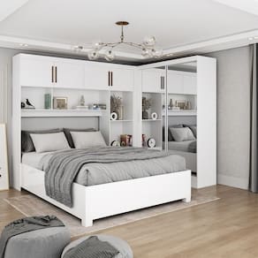 Quarto Modulado Casal com Espelho e Cama 6 Portas Belém Premium Carioca Móveis