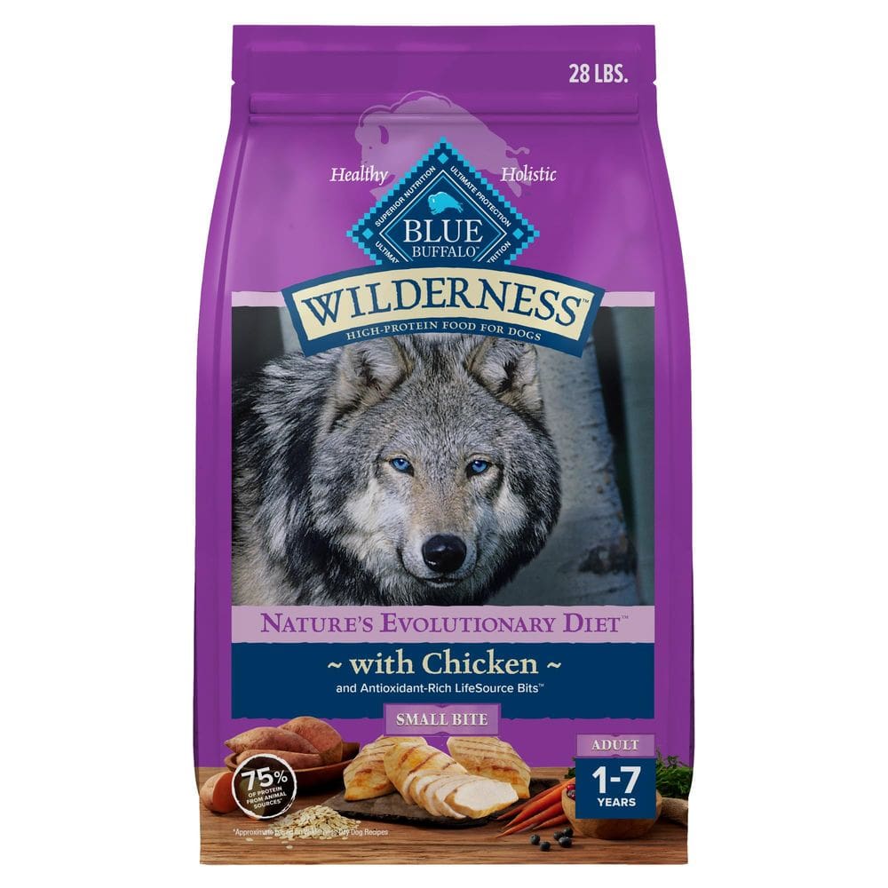 Comida para cães Blue Buffalo Wilderness com alto teor de proteína de 12,7 kg de frango