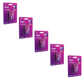 Kit Com 5 Cartelas De Baterias Recarregaveis 9v 250 Mah 82215 Elgin