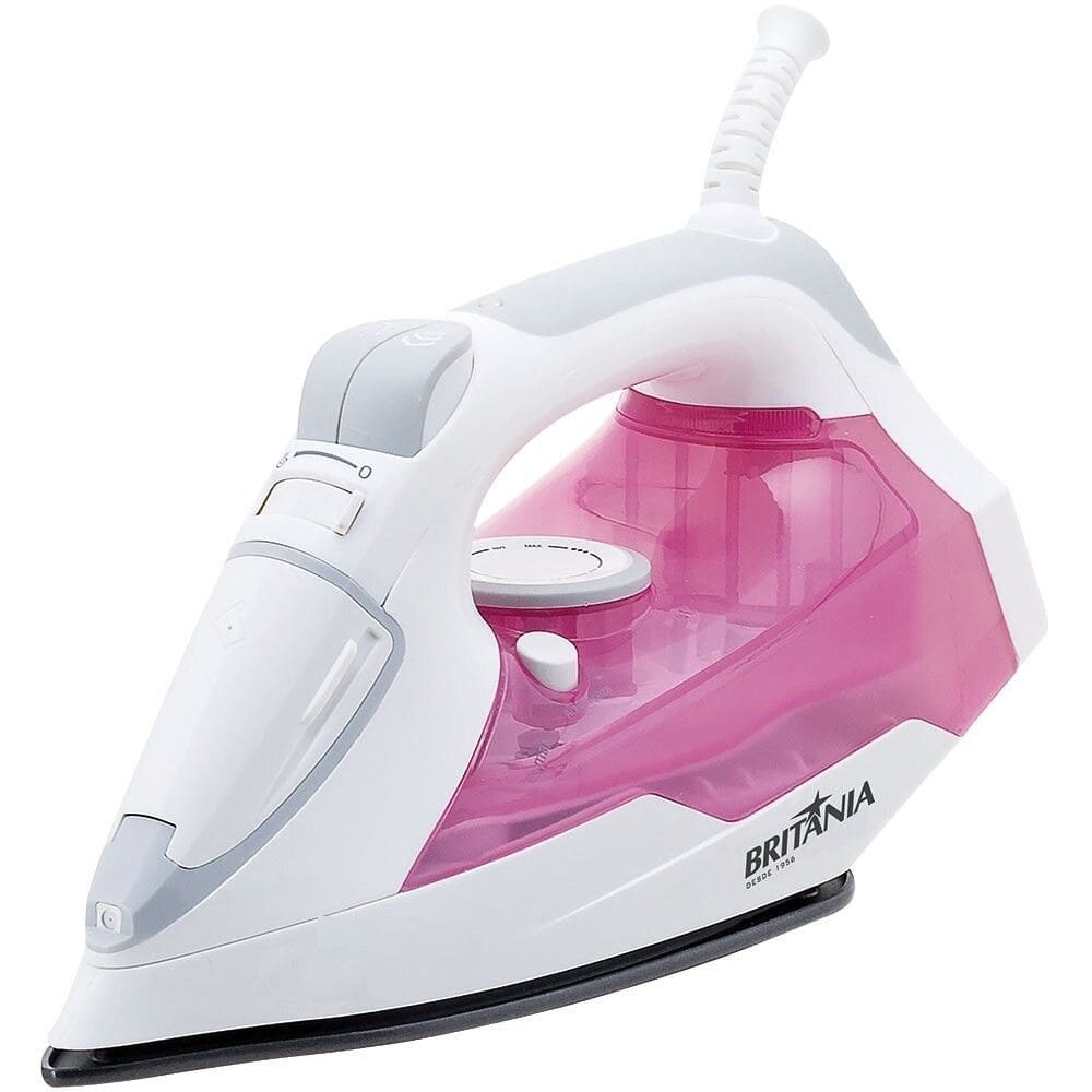 Ferro De Passar A Vapor Britania Branco/Rosa 220V