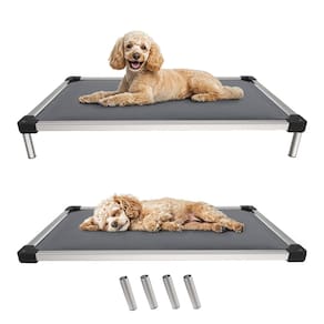 Cama para cães FXW TitanNest, à prova de mastigação, berço acolchoado elevado, 36 cm, cinza