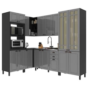 Cozinha Modulada de Canto Firenze 6 Peças com Torre Quente 2 Fornos - Indékes