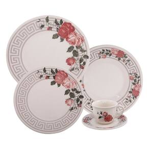 Jogo De Jantar Em Ceramica 20 Pcs Linha Luxo Elegance Flowers