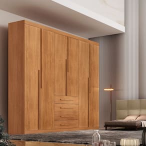 Guarda Roupa Casal 6 Portas 4 Gavetas em MDF Capri Rufato