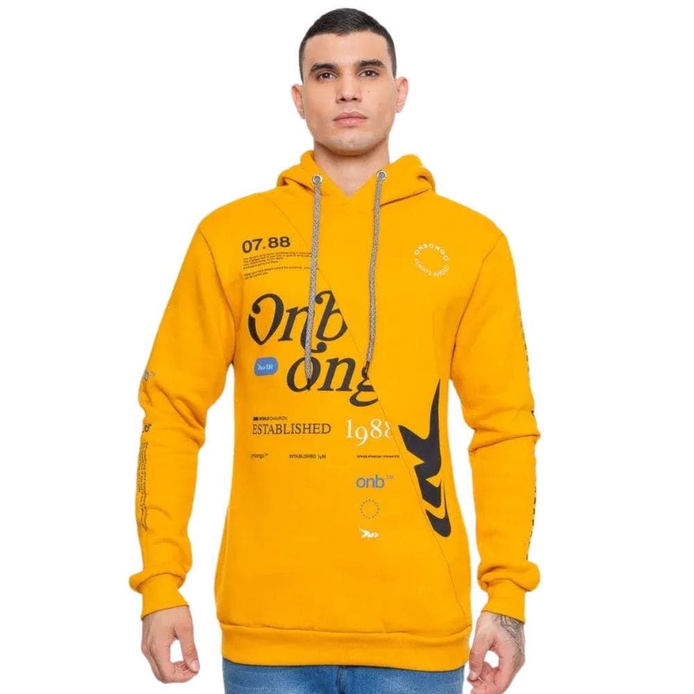 Moletom Masculino Fechado Onbongo Peninha Amarelo Mostarda ON044