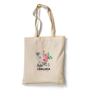 Ecobag Bolsa Sacola Tema Relisioso Seja Forte e Corajosa