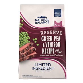 Comida seca para gatos Natural Balance Limited Ervilha verde e veado 3,63 kg