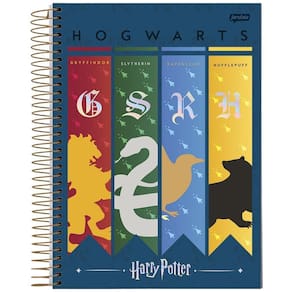 Caderno Univ 12 Matérias 240Fls Harry Potter Azul Jandaia