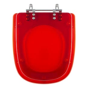 Assento Sanitario Poliester Ibiza Vermelho Transparente Para Vaso Incepa