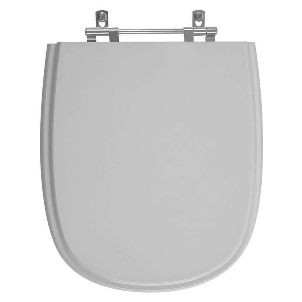 Assento Sanitário Laqueado Donna Cinza Claro Para Bacia Santamarina