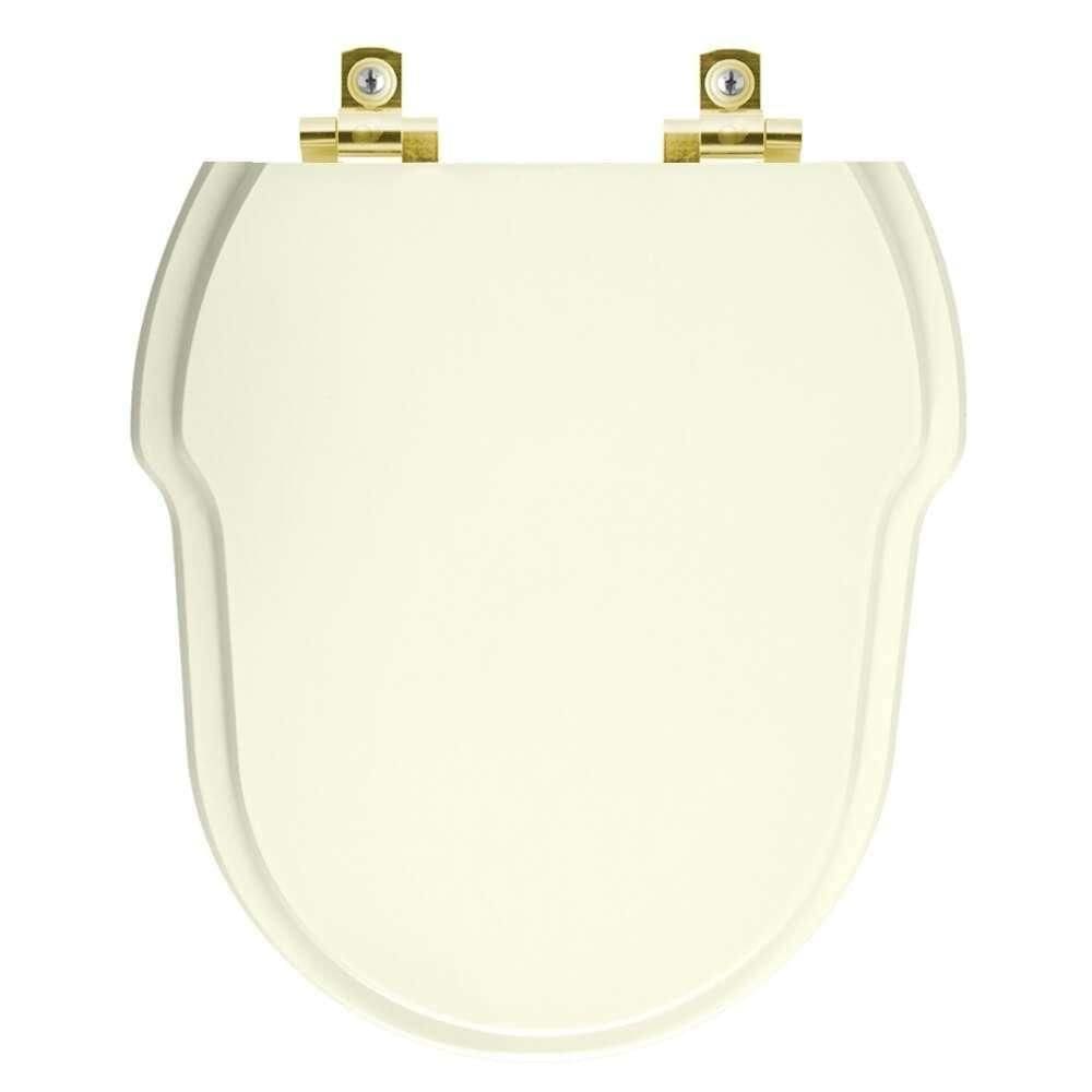Assento Sanitário Soft Close Hampton Biscuit Para Vaso Incepa Com Ferragem Dourada