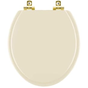 Assento Sanitário Soft Close Colonial Marfim Para Vaso Hervy Com Ferragem Dourada