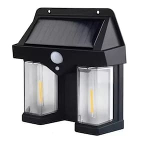 Luz De Led Arandela Solar Parede Rústica Sensor De Presença