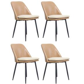 Kit 4 Cadeiras Quebec Com Assento Em Mdf E Base Em Aço Caramelo