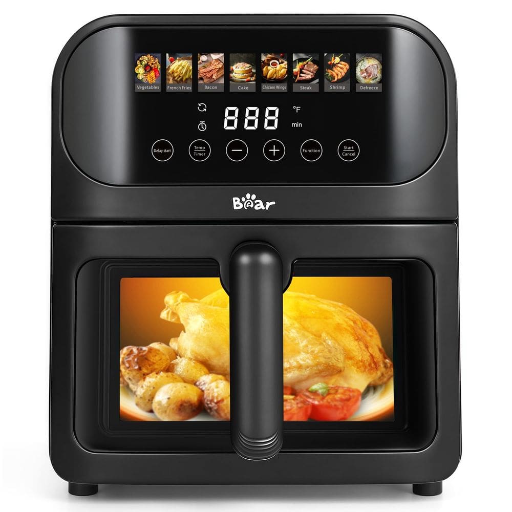 Temporizador 8 em 1 Air Fryer Bear 6.4L com temperatura ajustável com livro de receitas