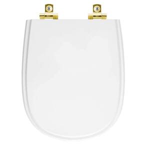 Assento Sanitário Com Amortecedor Paris Branco Para Vaso Ideal Standard Com Ferragem Dourada