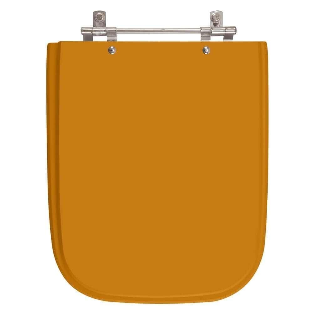 Assento Sanitário Poliester Tivoli Laranja Para Vaso Ideal Standard