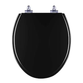 Assento Sanitário Laqueado Soft Close Spot Preto Para Vaso Deca