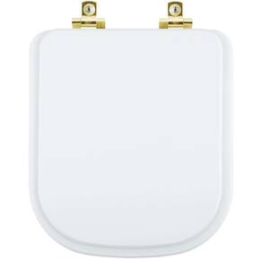 Assento Sanitário Com Fechamento Lento Gap Branco Para Vaso Roca Com Ferragem Dourada