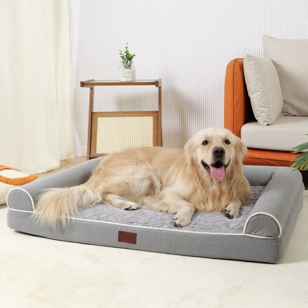 Cama de cachorro TJSOULER ortopédica impermeável para cães grandes