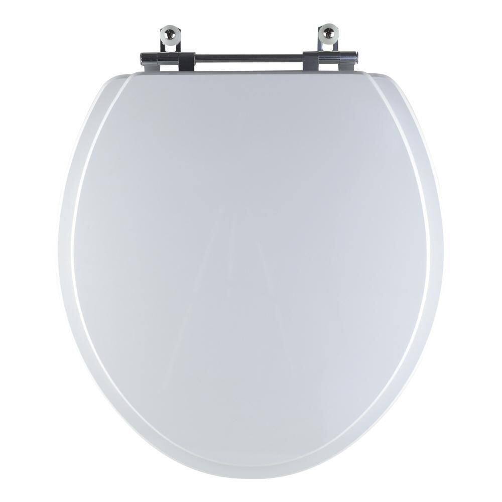 Tampa Vaso Sanitário Madeira Laqueada Oval Convencional Branco Para Bacia Icasa