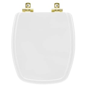 Assento Sanitário Soft Close Laguna Branco Para Vaso Hervy Com Ferragem Dourada
