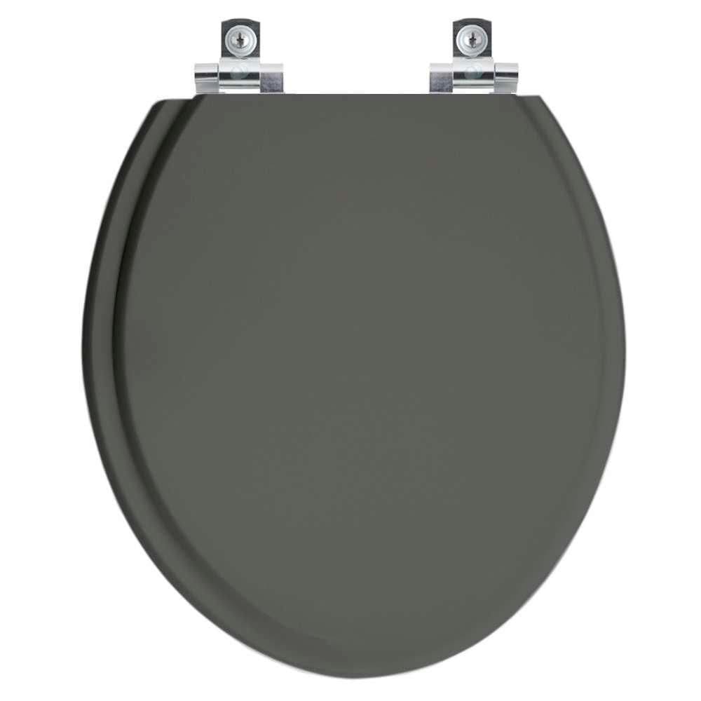 Assento Sanitário Com Fechamento Lento Convencional Oval Cinza Escuro Para Vaso Ideal Standard