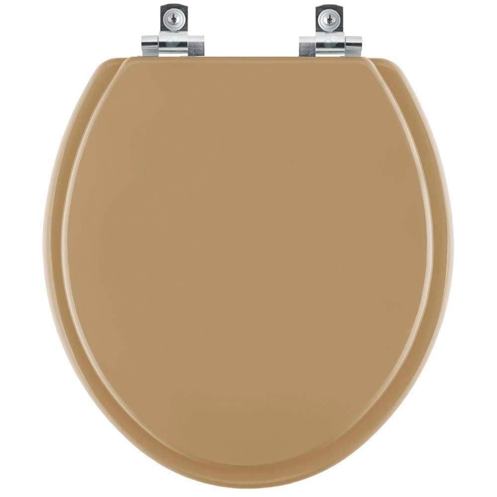Assento Sanitário Soft Close Convencional Oval Bege Castor Para Vaso Deca