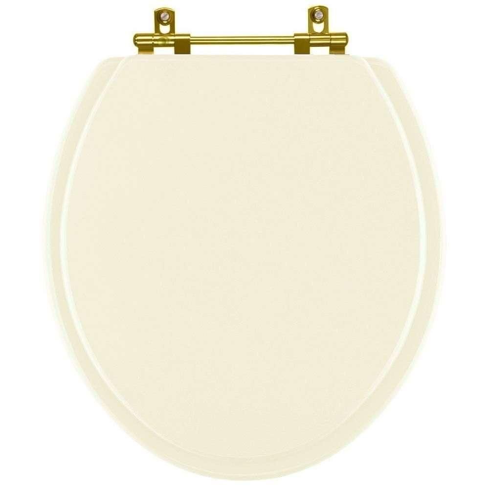 Assento Sanitario Poliéster Convencional Oval Pergamon Para Vaso Celite Com Ferragem Dourada