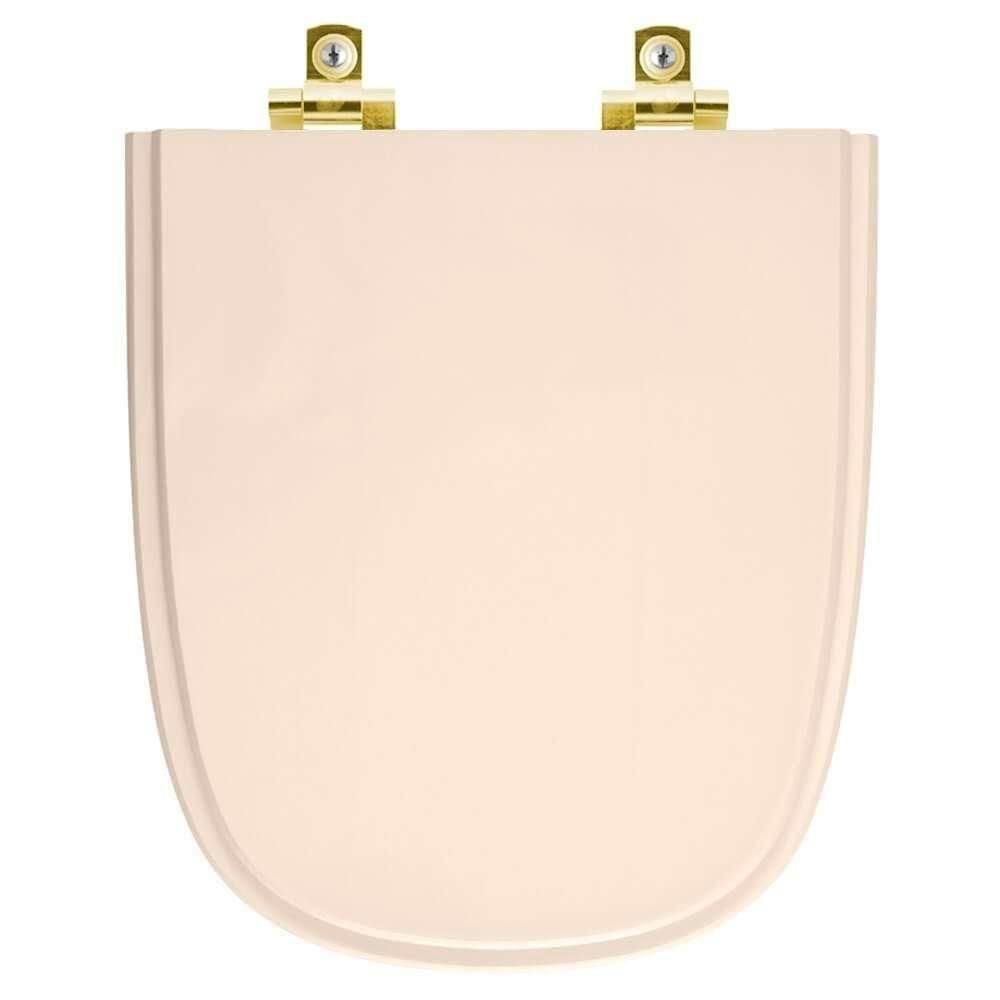 Assento Sanitário Com Amortecedor Ibiza Shell Para Vaso Incepa Com Ferragem Dourada