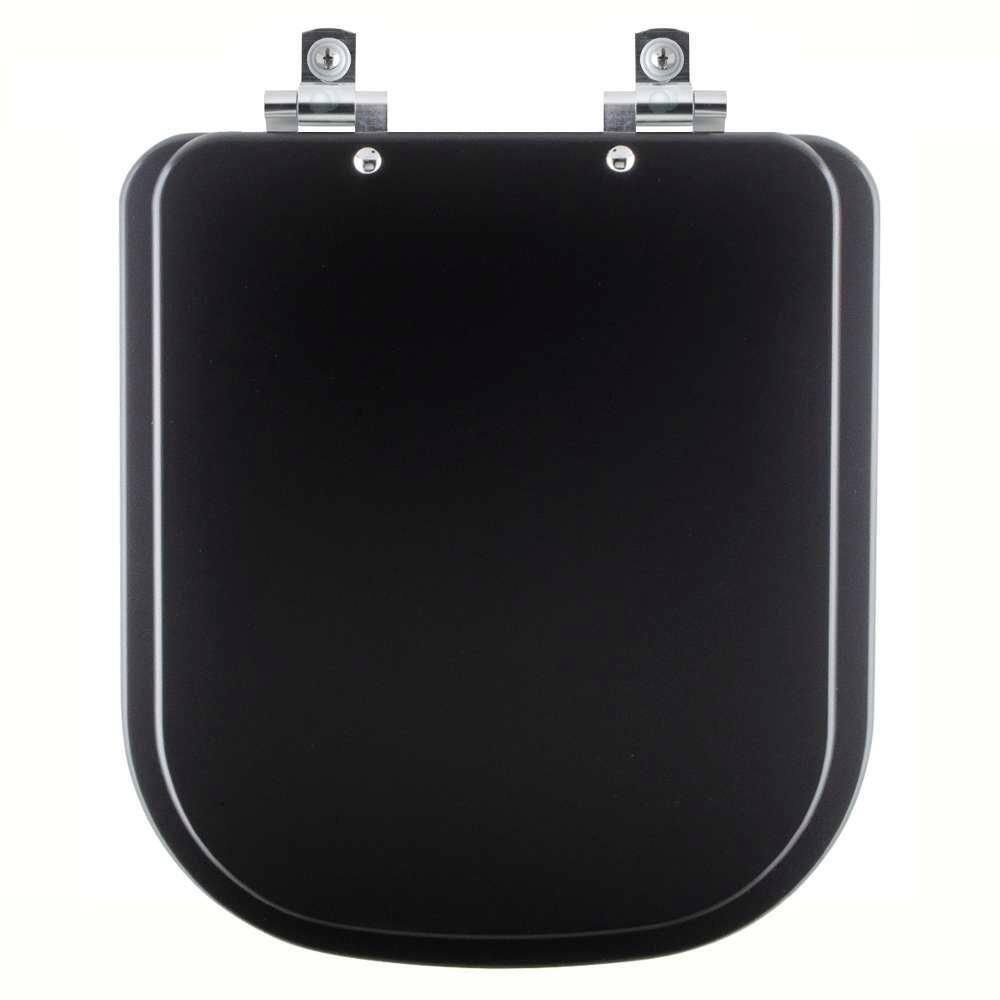 Assento Sanitário Com Fechamento Lento Quadra Preto Fosco Para Vaso Deca