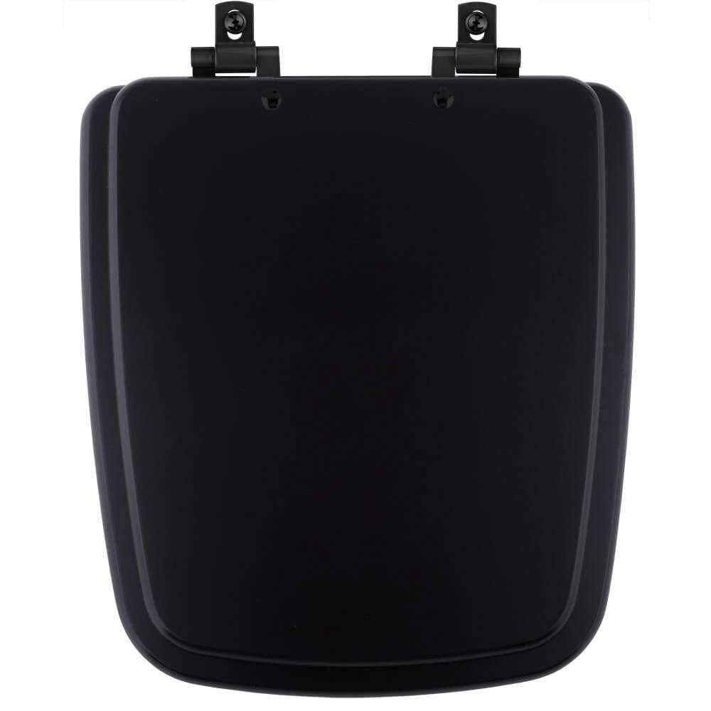 Assento Sanitário Mdf Soft Close Boss Matte Black (preto Fosco) Para Vaso Incepa Com Ferragem Preta