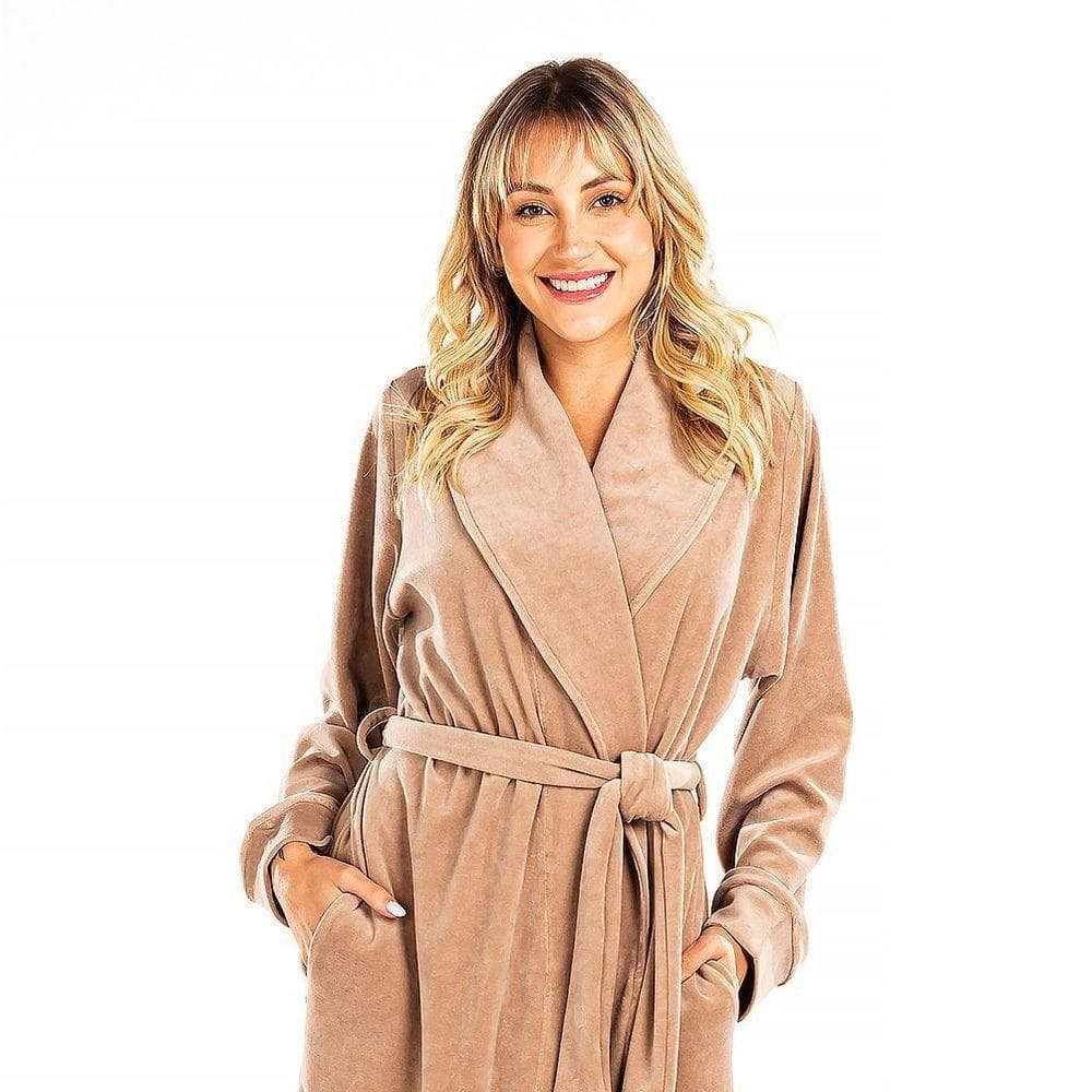 Roupão Longo Vairelli Lady Bege Tamanho P