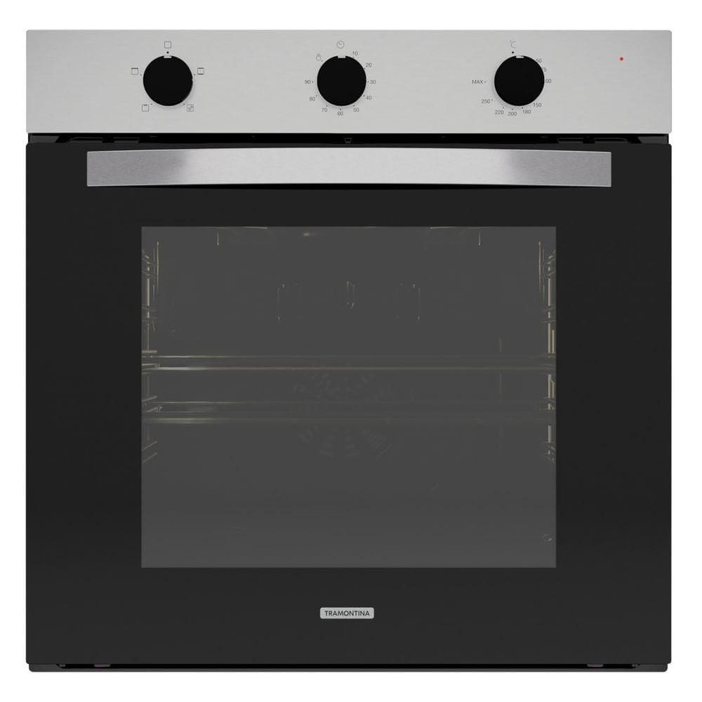 Forno Elétrico De Embutir Tramontina Inox Easy 60 F4 Em Aço Inox 4 Funções 74 L