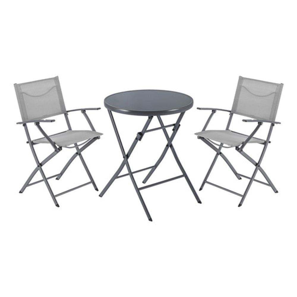 Conjunto Jardim Varanda Aco 2 Pessoas Cinza - Porto