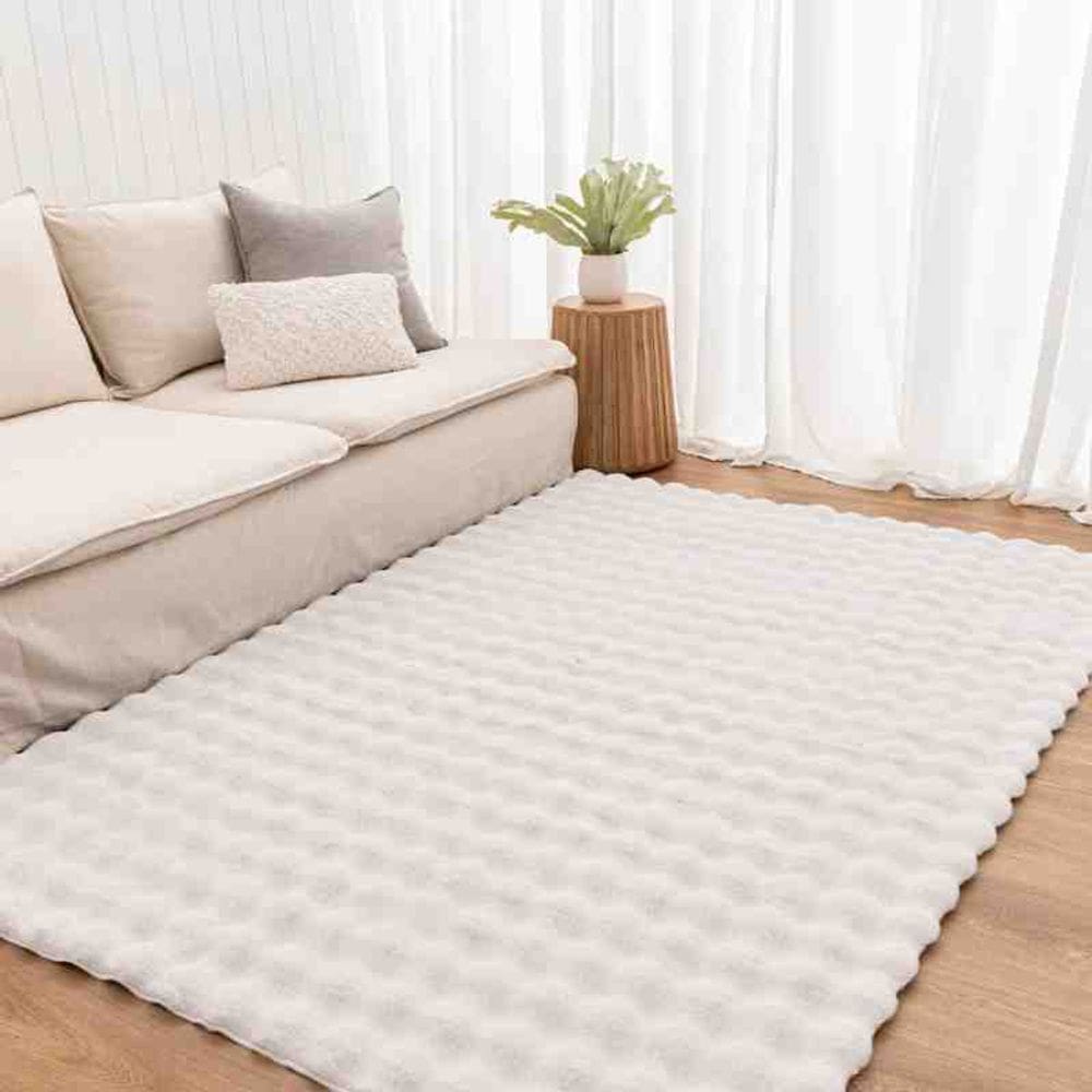 Tapete Pele Bubble 0,60 x 1,80 Marfim Niazitex