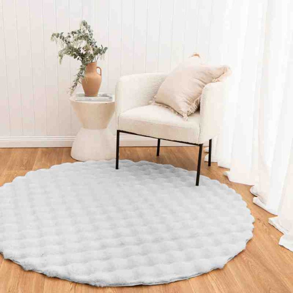 Tapete Pele Bubble Redondo 2,00 Prata Niazitex
