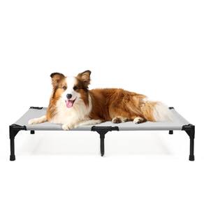 Cama de cachorro KMFYZYE Elevated Cooling Outdoor Grey para cães grandes